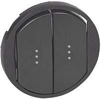 Лицевая панель Legrand Celiane для 2-кл. выключателя с подсветкой графит картинка